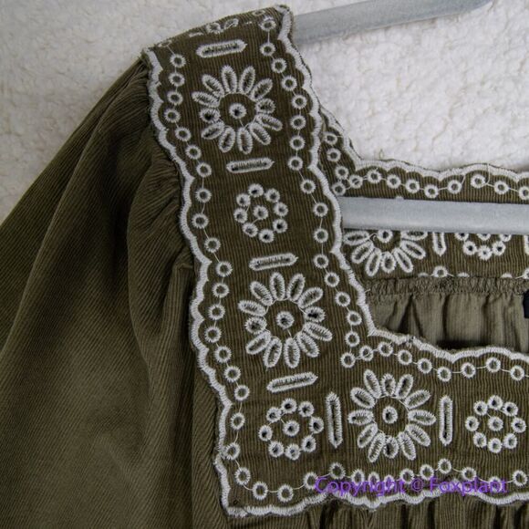 New! Madewell Embroidered Corduroy Square-Neck Mini Dress,‎ size M - Picture 7 of 16